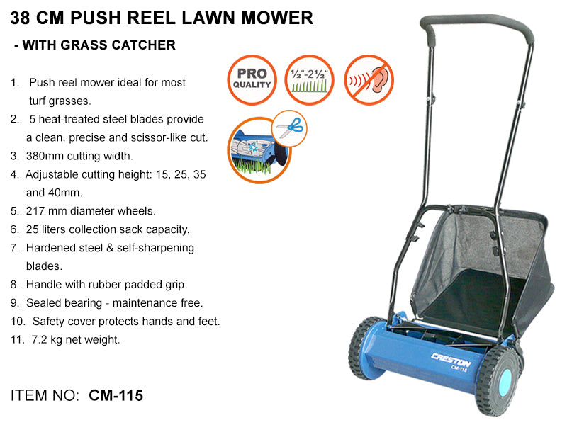 38cm Push Reel Lawn Mower (CM-115)