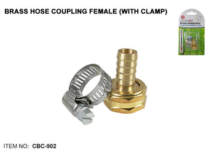 Brass Hose Coupling Female with Clamp (CBC-902)