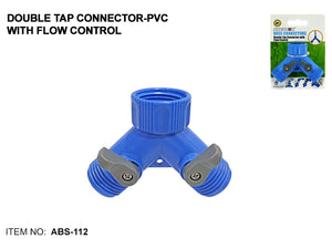 Double Tap Connector-PVC with Flow Control (ABS-112)