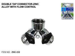 Double Tap Connector-Zinc Alloy with Flow Control (ZNC-332)