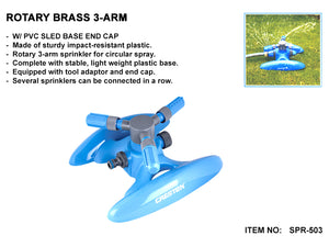 Rotary Brass 3-Arm (with PVC Sled Base End Cap) (SPR-503)